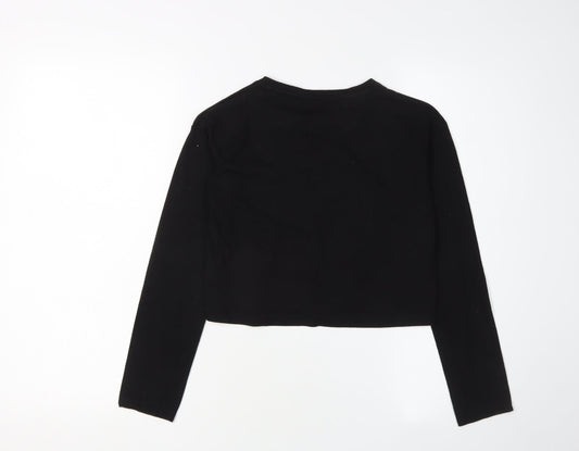Firetrap Girls Black Cropped Logo T-Shirt 9-10 Years