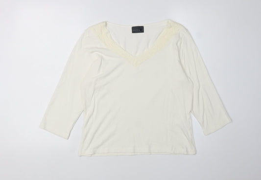 Womens UK Size 12 ALEX & CO for Alexon Ivory Viscose Blend Blouse