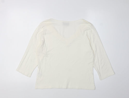 ALEX & CO Women's Ivory Blouse, Size 12, V-Neck