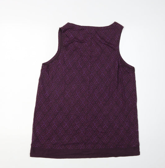 Fat Face Women Purple L Basic Tank Top Casual