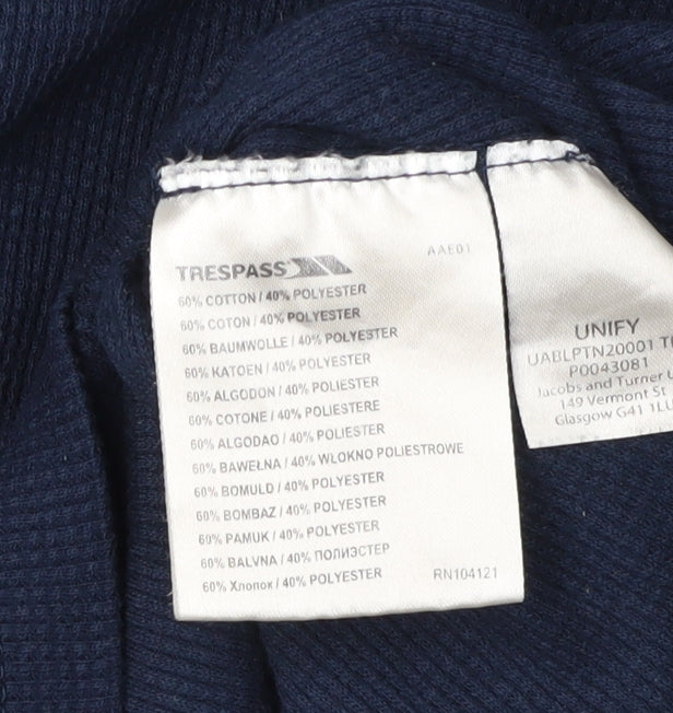 Trespass Men's Blue Crew Neck Pullover Top Small