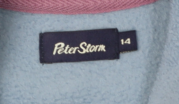 Peter Storm Women's Blue Fleece Pullover Sweatshirt, Size 14