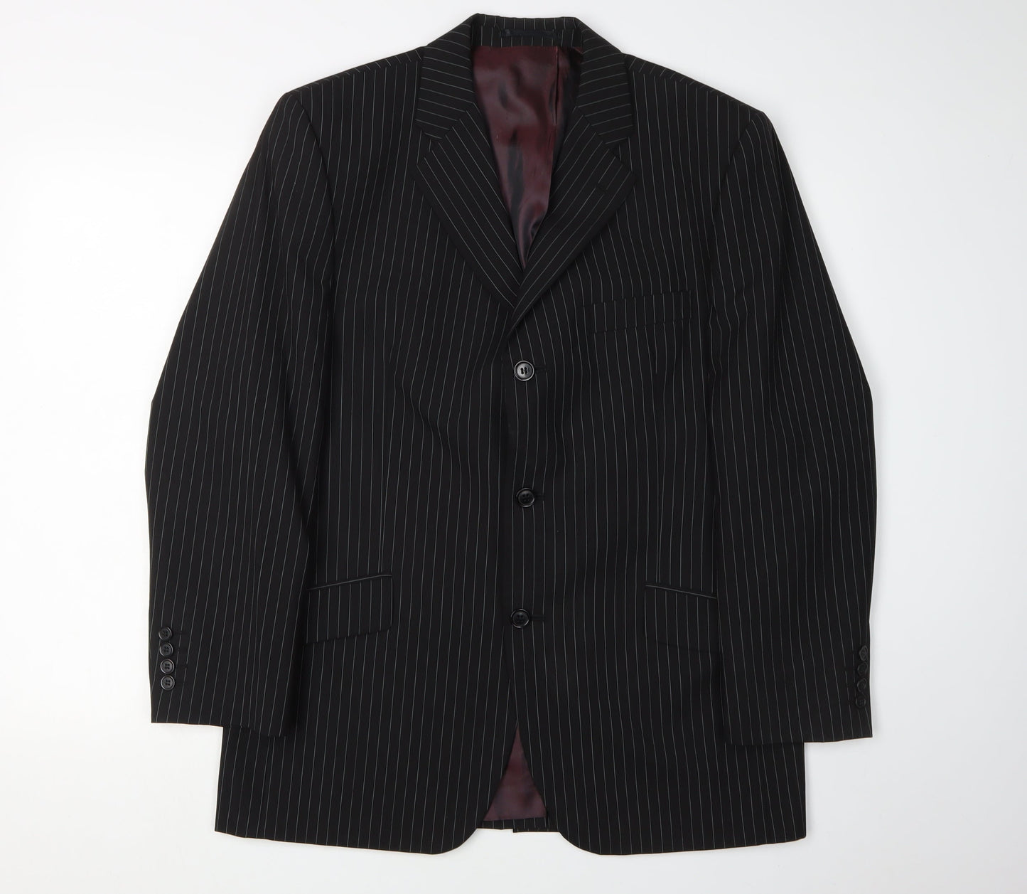 Daniel Hechter Men's Black Pinstripe Blazer 40 Short