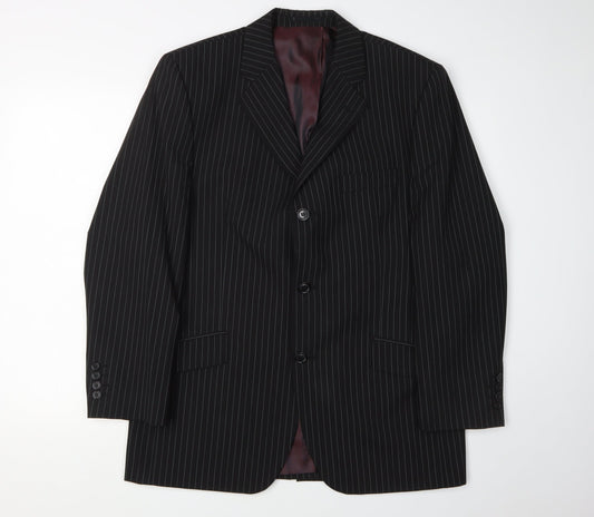 Daniel Hechter Men's Black Pinstripe Blazer 40 Short
