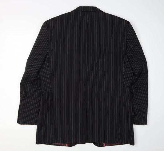 Daniel Hechter Men's Black Pinstripe Blazer 40 Short