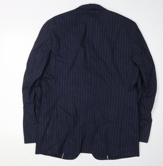 Jaeger Men's Blue Striped Suit Jacket Size 42R