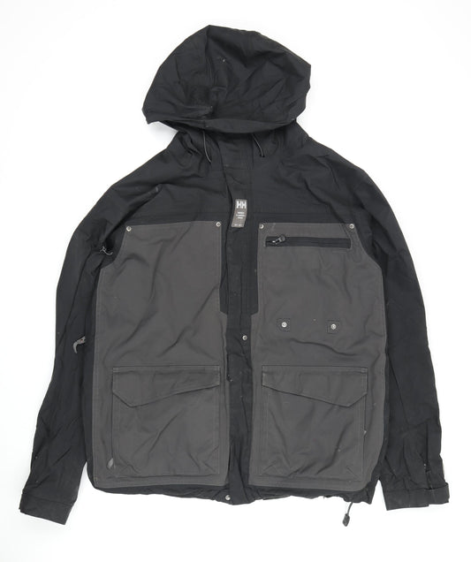 Helly Hansen Men's Black Anorak Jacket L Hooded Outdoor