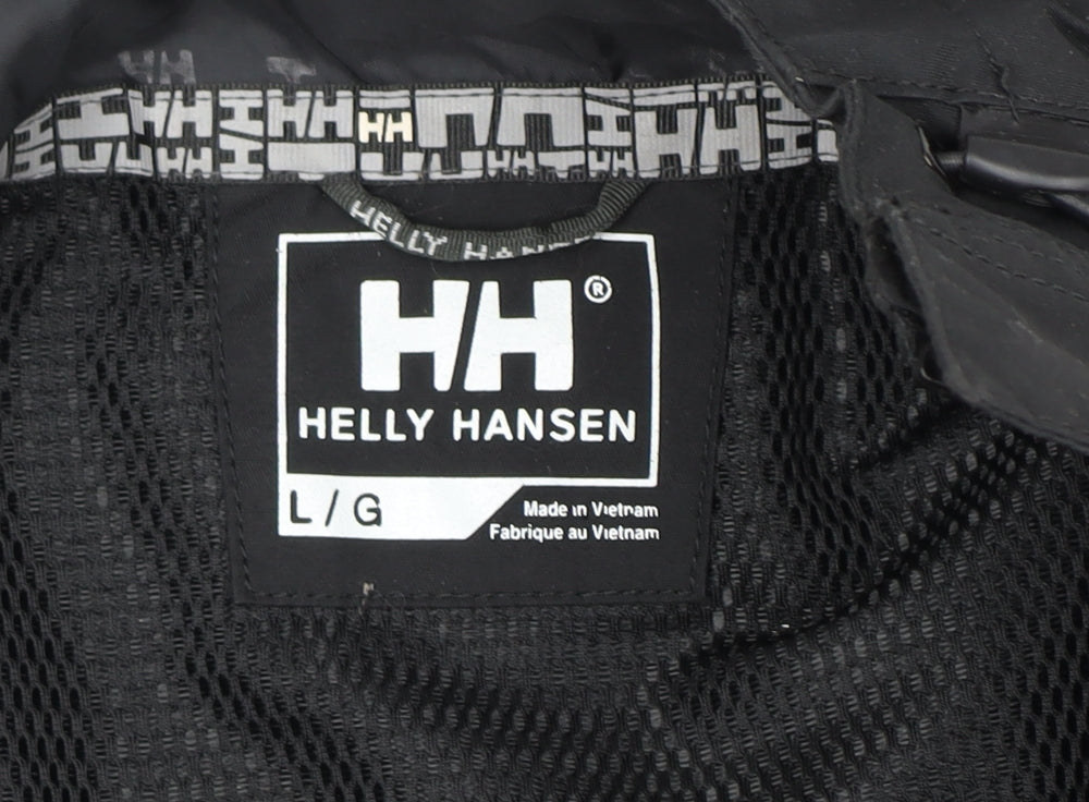 Helly Hansen Men's Black Anorak Jacket L Hooded Outdoor