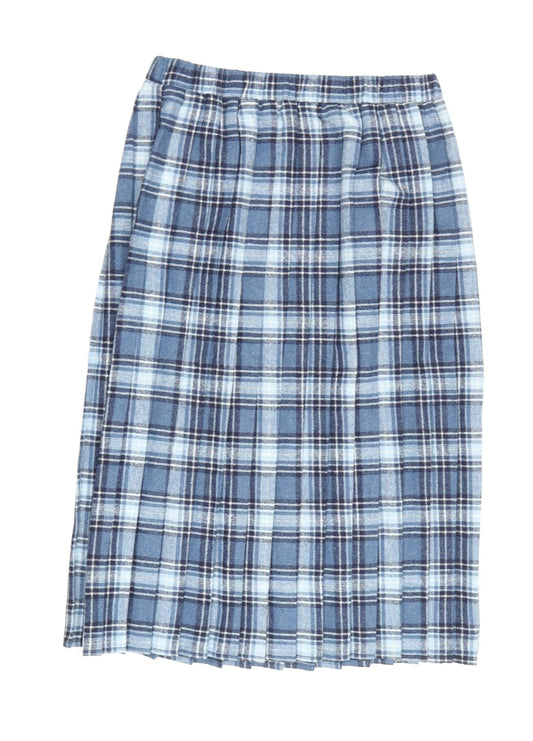 Damart Women's Blue Plaid Pleated Skirt Size 14