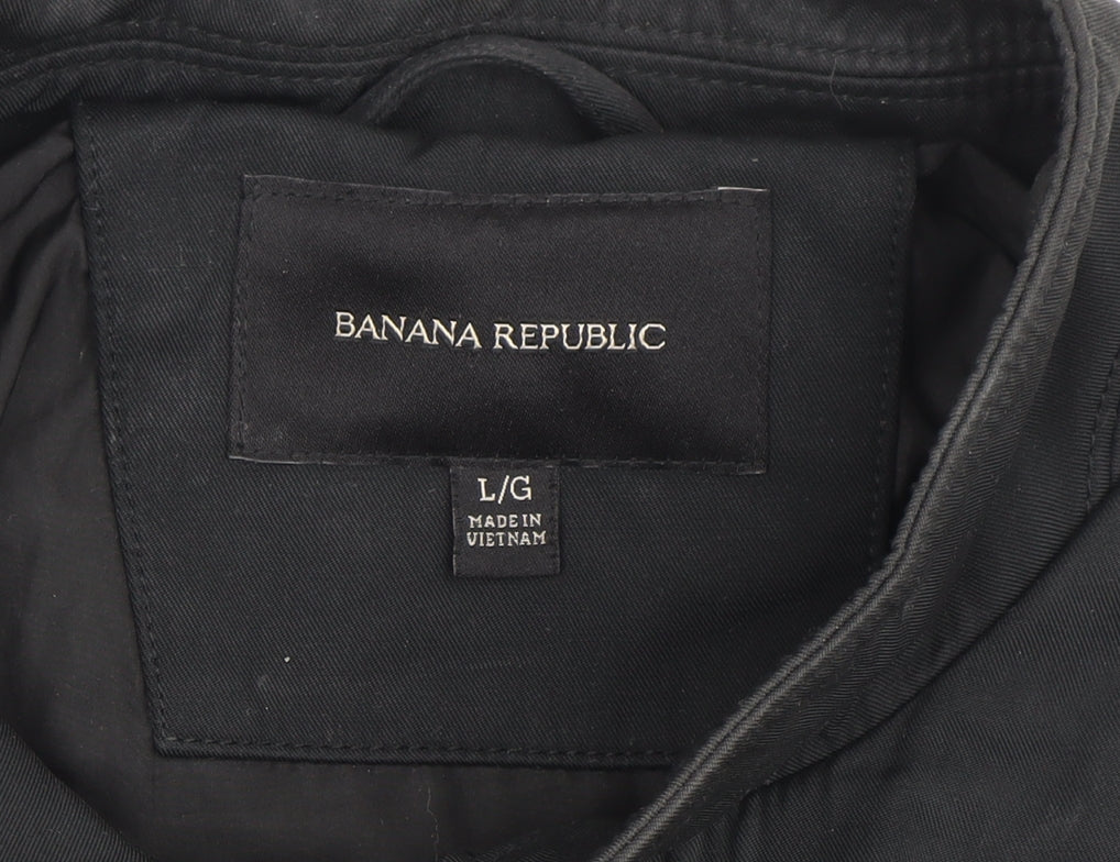Banana Republic Men's Black Mid-Length Jacket Size L