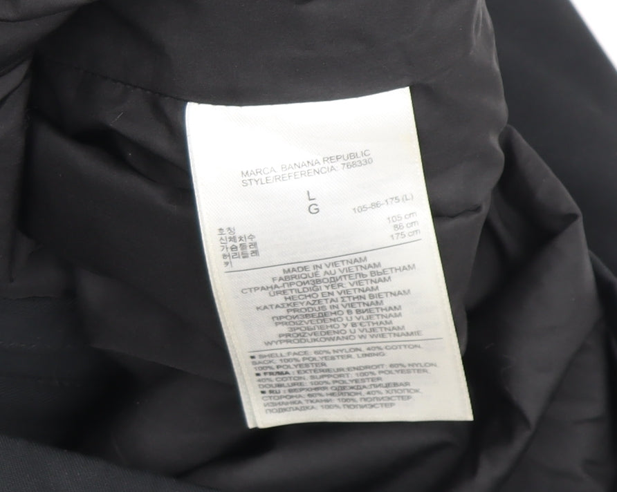 Banana Republic Men's Black Mid-Length Jacket Size L
