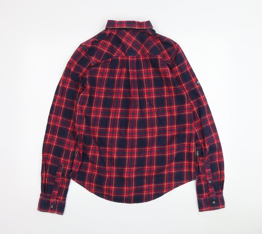 Superdry Women's Red Plaid Button-Up Shirt, S