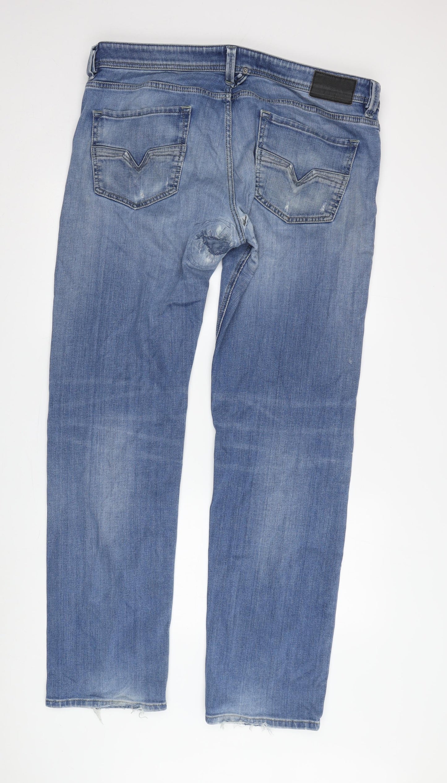 Diesel Men's Blue Straight Jeans Size 38 Larkee Medium Wash