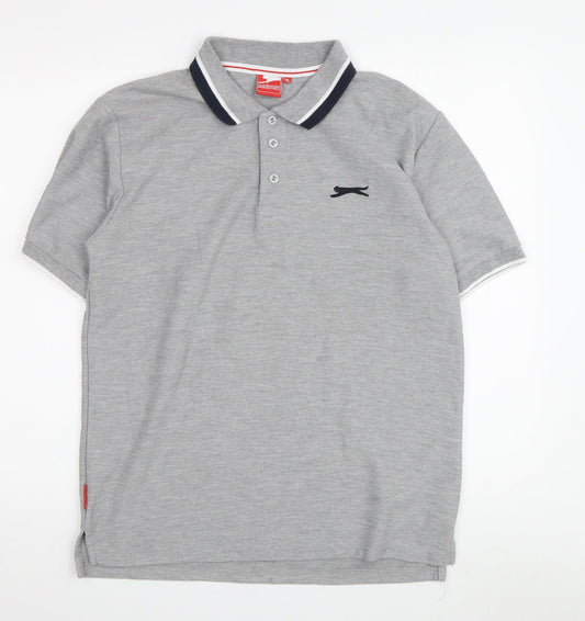 Slazenger Men's Grey M Polo Shirt Short Sleeve Casual