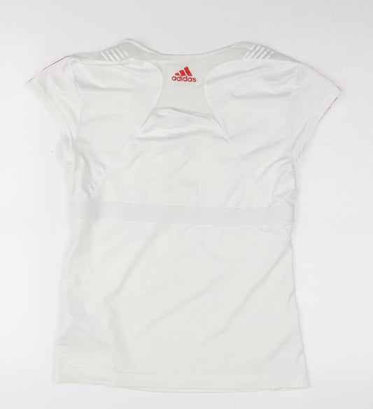 Adidas Women's White Athletic T-Shirt, Small, Breathable