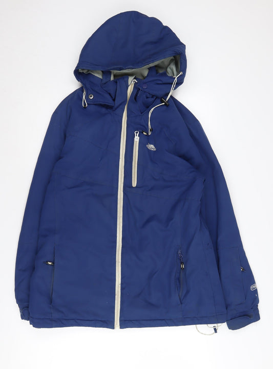 Trespass Men's Blue Hooded Parka Jacket, Size L