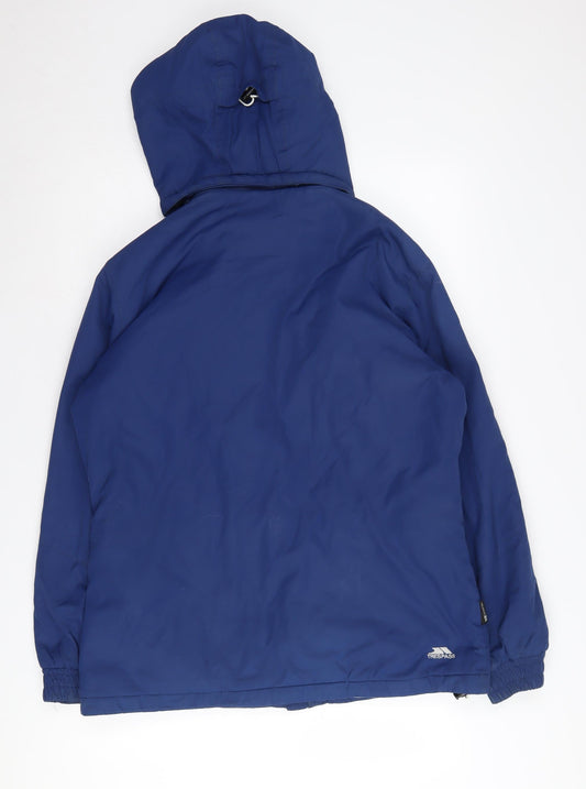 Trespass Men's Blue Hooded Parka Jacket, Size L