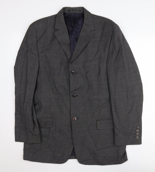Pierre Cardin Men's Grey Check Blazer, Size 40R, Formal