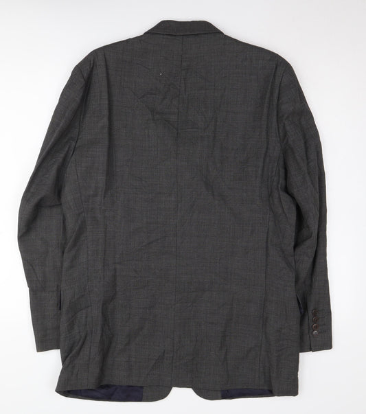 Pierre Cardin Men's Grey Check Blazer, Size 40R, Formal