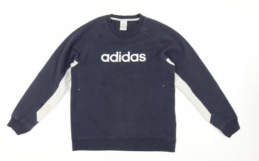 Unisex Adults UK S Regular adidas Blue Pullover Sweatshirt