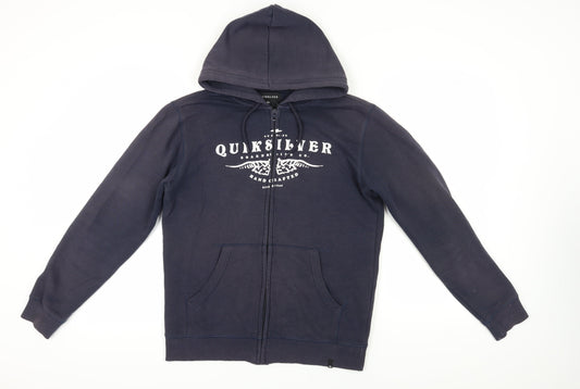 Quiksilver Men's Blue Full Zip Hoodie - Size S