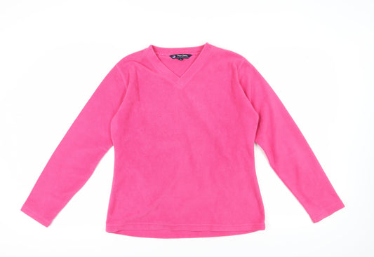 Peter Storm Women's Pink V-Neck Fleece Sweater
