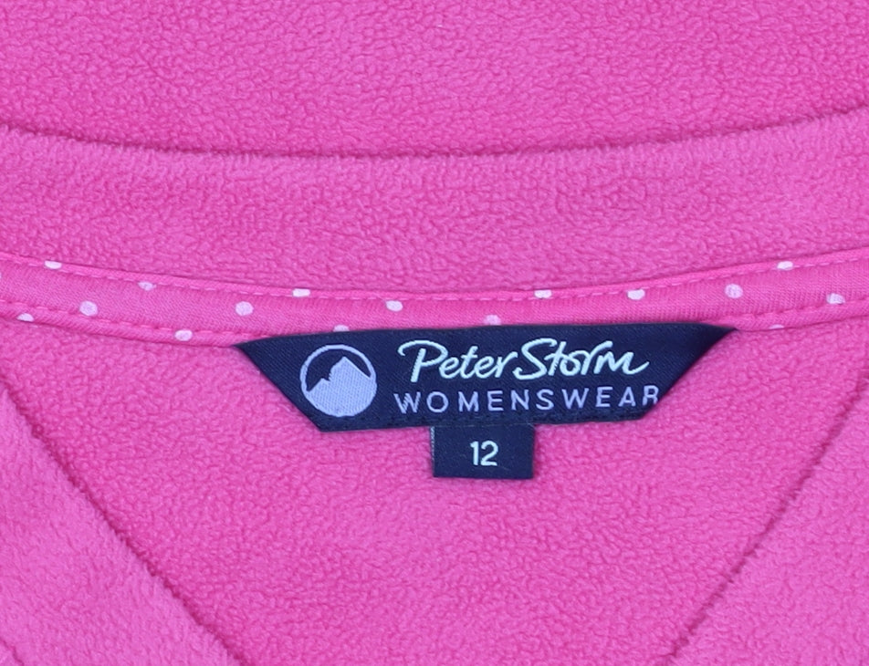 Peter Storm Women's Pink V-Neck Fleece Sweater