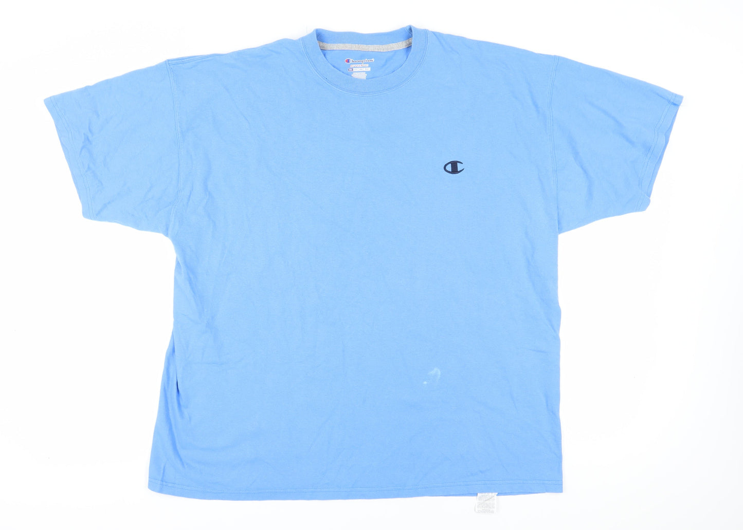 Champion Men's Blue 2XL Crew Neck T-Shirt, Logo Accent