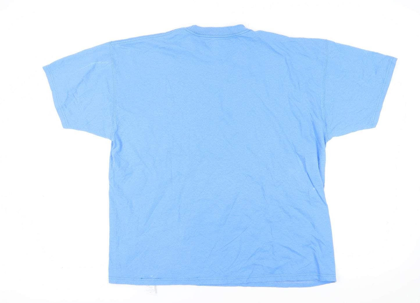 Champion Men's Blue 2XL Crew Neck T-Shirt, Logo Accent