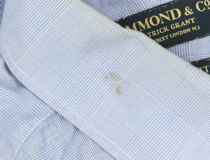 Additional view of Hammond & Co. Men's Blue Check Dress Shirt 16 Regular