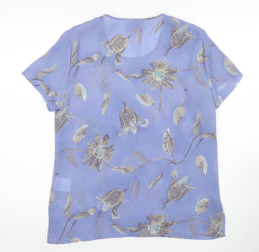 Womens UK Size 12 Jacques Vert Blue Polyester Blouse