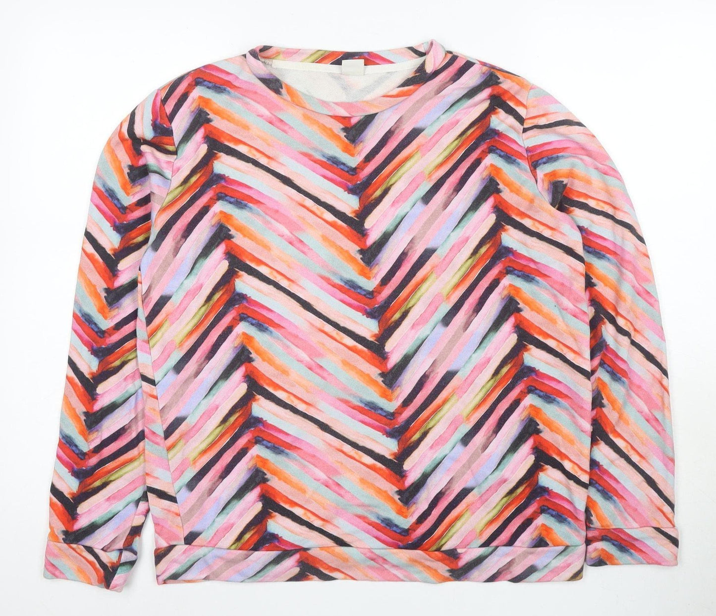 HUGO BOSS Women's Multicoloured Chevron Pullover L