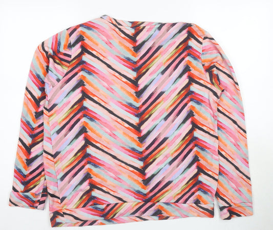 HUGO BOSS Women's Multicoloured Chevron Pullover L