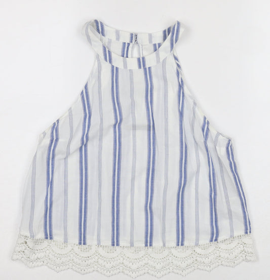Abercrombie & Fitch Women's Blue Striped Camisole S