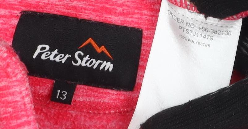 Close-up detail of Peter Storm girls’ pink basic jacket 13 years