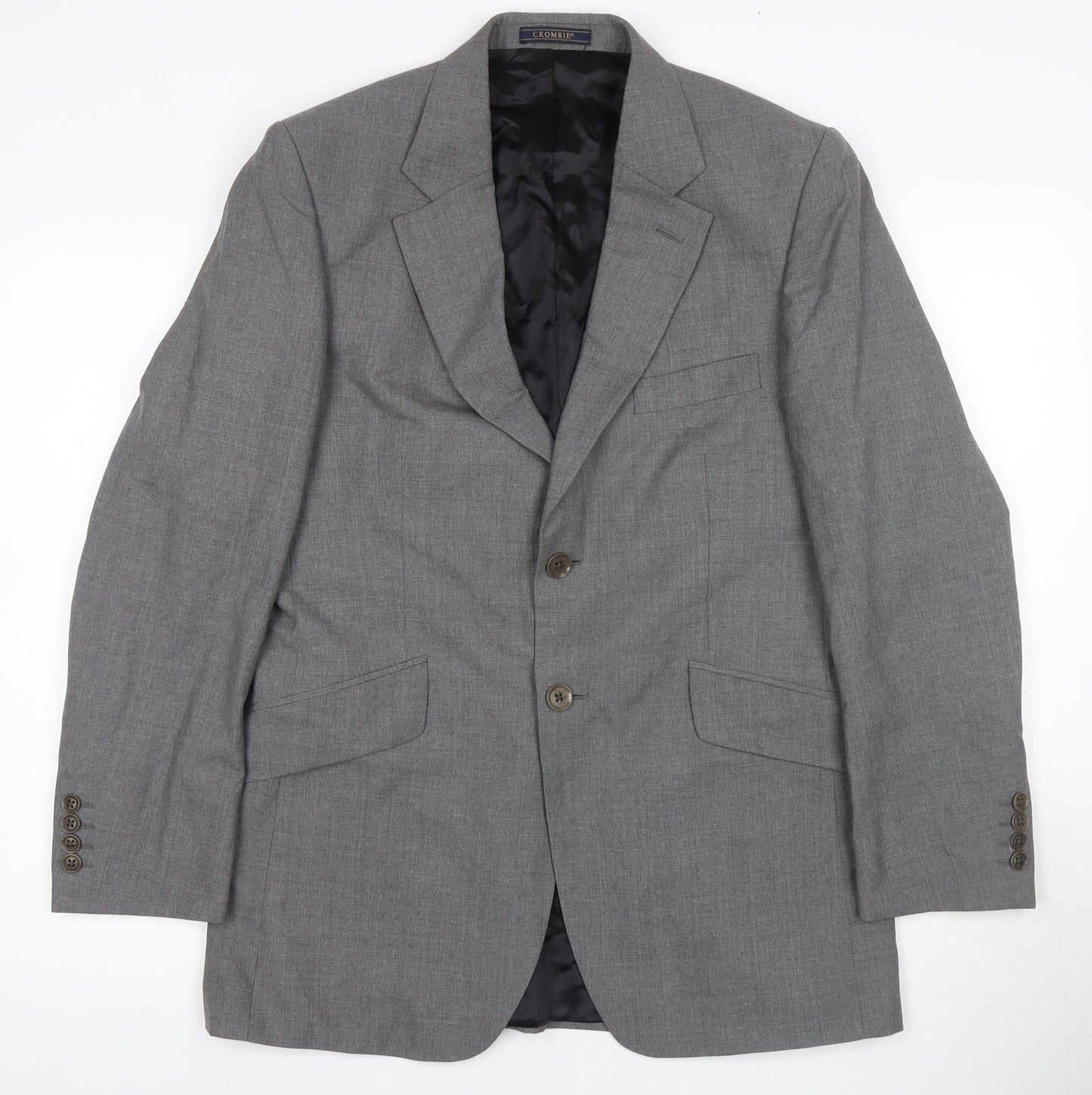 Crombie Men's Grey Blazer Size 38 Regular Wool