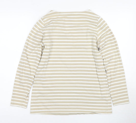 Womens UK Size S Laura Ashley Beige Cotton T-Shirt
