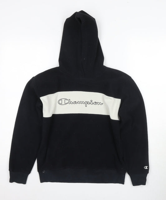 Champion Boys Black Pullover Hoodie - Large, Casual, Logo
