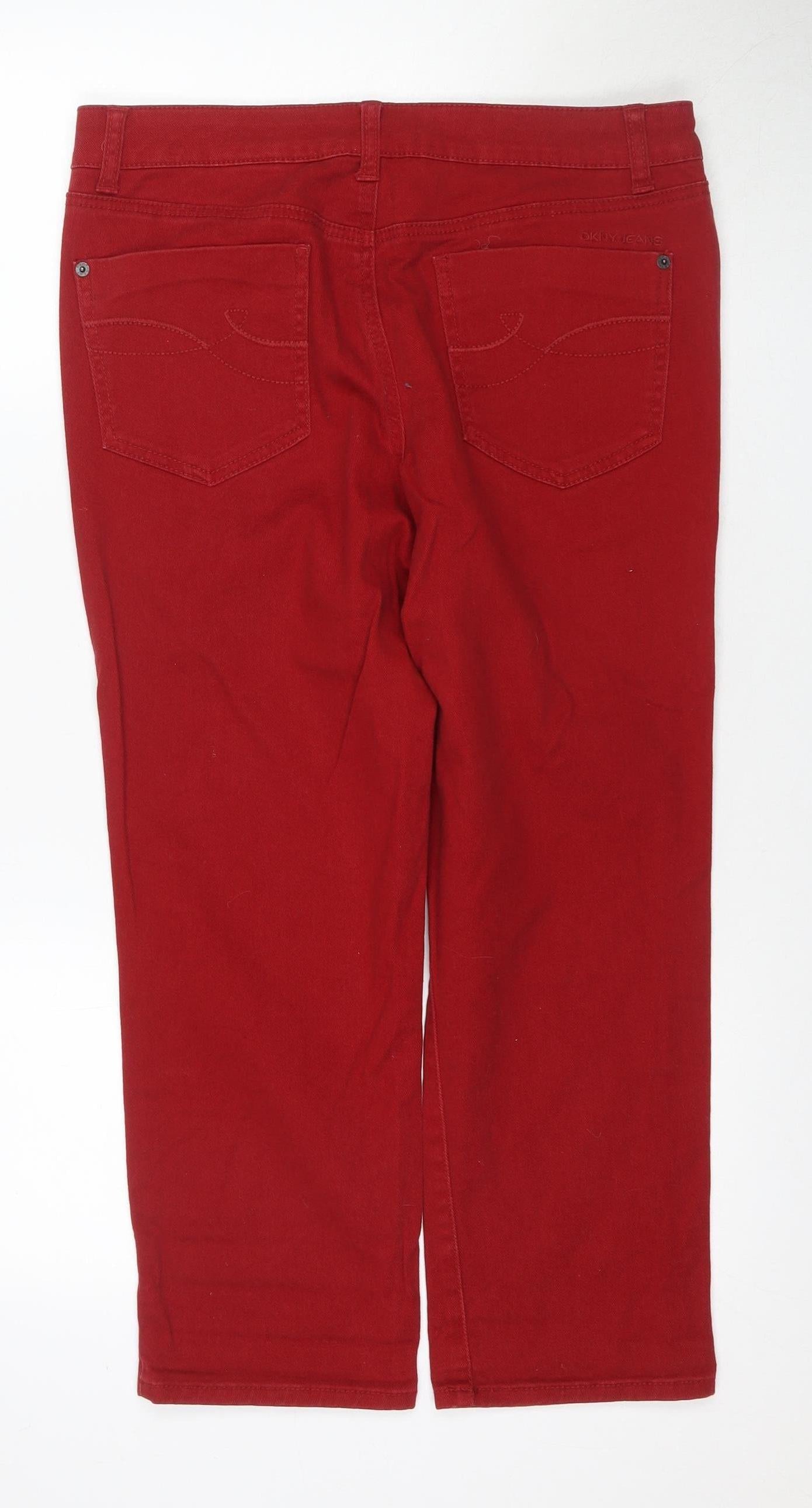 DKNY Women's Red Regular Jeans Size 10