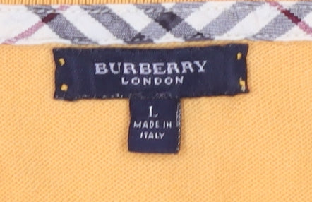 Burberry Women’s Orange Polo Shirt, L – Classic Style