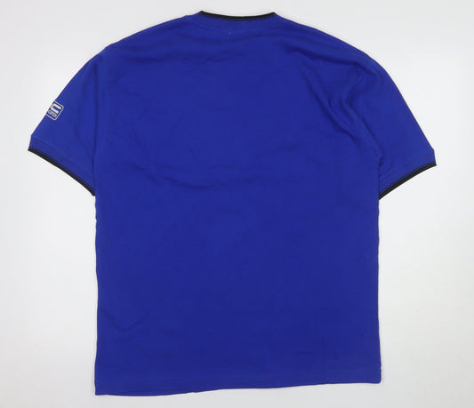 Lee Cooper Men's Blue V-Neck T-Shirt, M, Solid Jersey