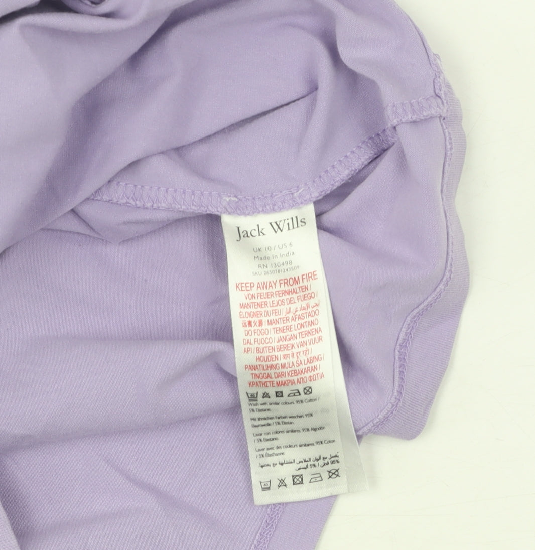 Jack Wills Women's Purple T-Shirt Dress Size 10