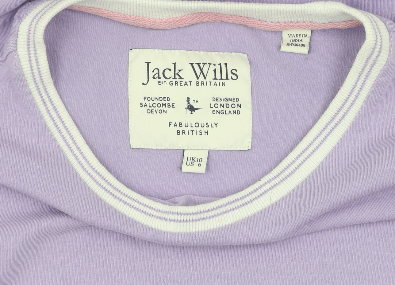 Jack Wills Women's Purple T-Shirt Dress Size 10