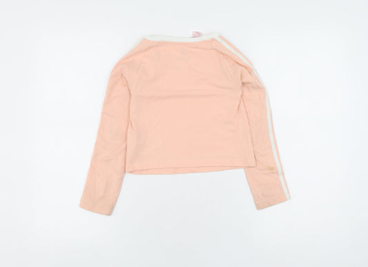 Adidas Girls Pink Cropped T-Shirt, Long Sleeve, Size 7-8