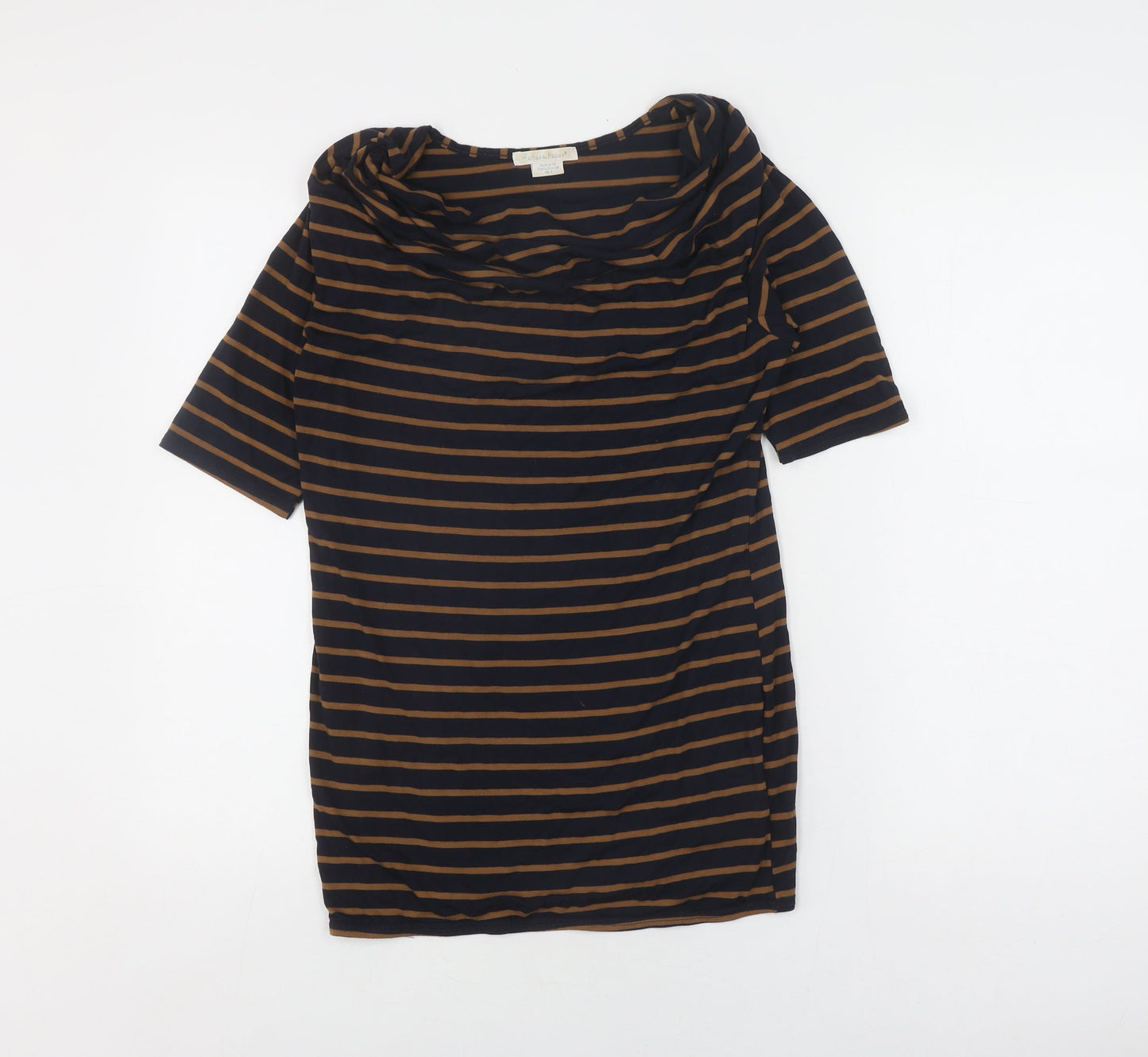 Mamas & Papas Women's Black Striped Cowl Neck T-Shirt