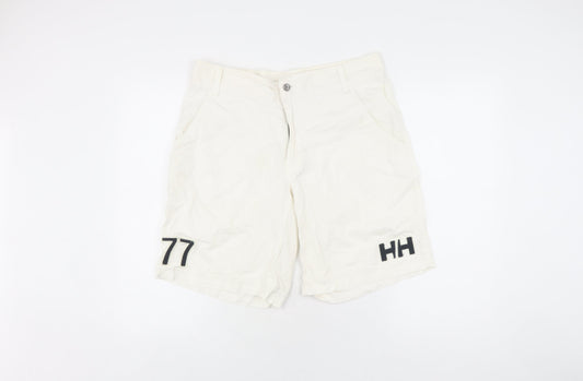 Helly Hansen Unisex White Logo Cotton Shorts Size 10