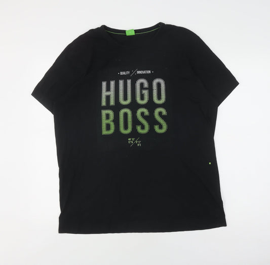 Hugo Boss Men's Black XL Graphic Slim Fit T-Shirt