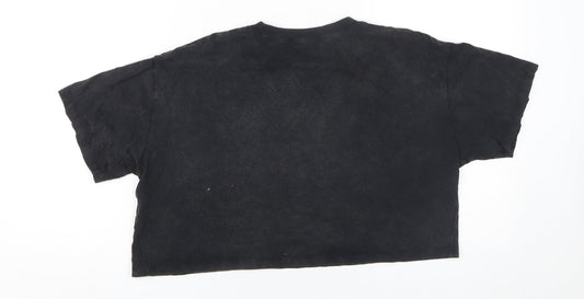 Hollister Women’s Black Cropped T-Shirt, Size S, Casual