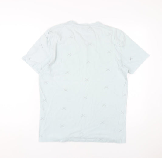 Anti-Blue Men's M Blue Cotton Graphic T-Shirt