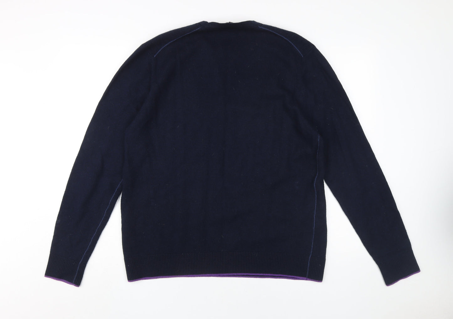 Ted Baker Men's Blue Wool Pullover Jumper, 6XL